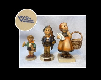 Vintage Goebel Hummel Figurine Set, Three West German Figurines, circa 1960-1970