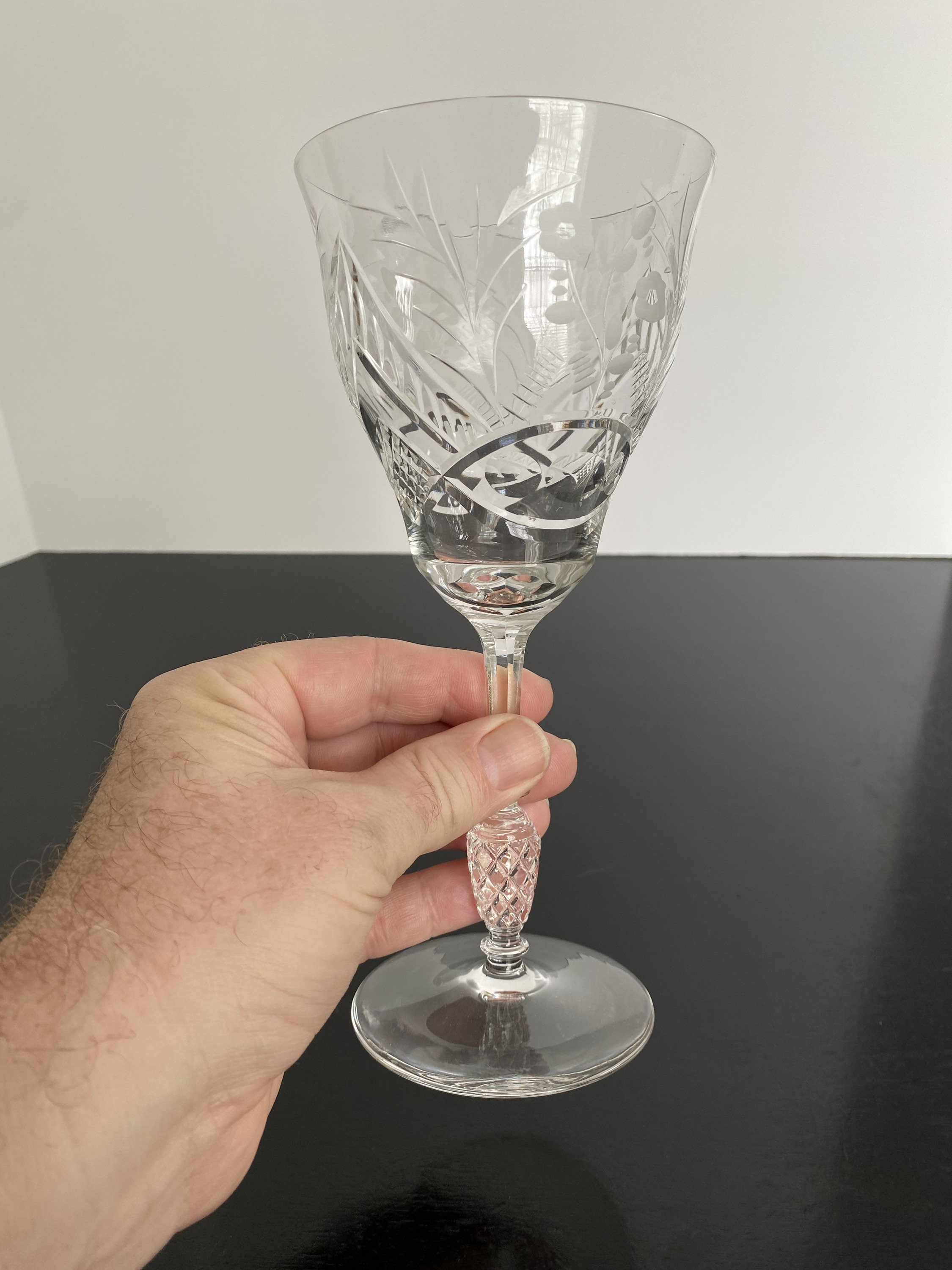 Four Interlaken Wine Glasses / Water Goblets by Rocke Sharpe Etsy