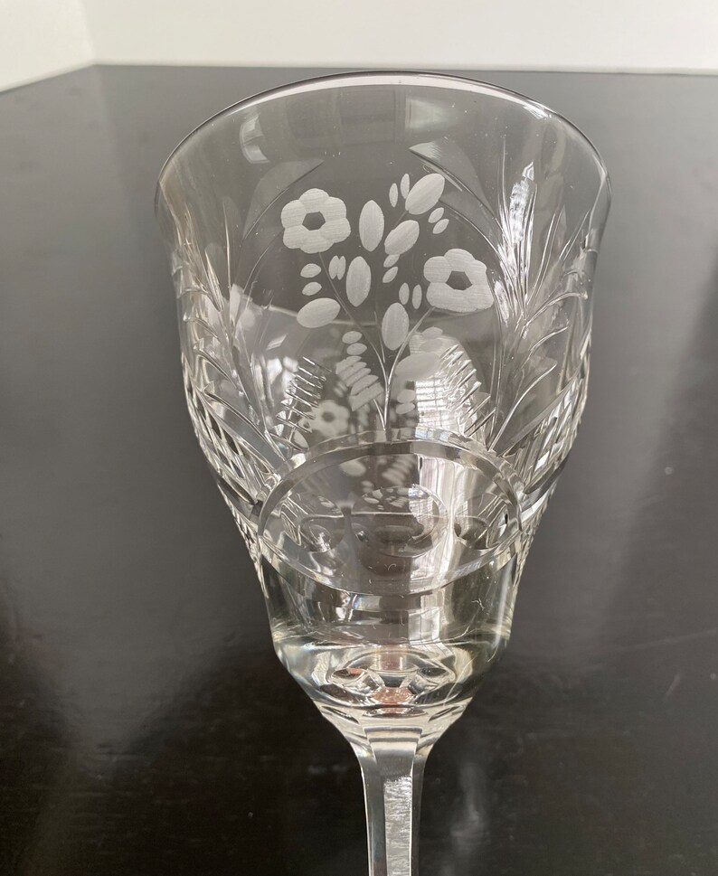 Four Interlaken Wine Glasses / Water Goblets by Rocke Sharpe Etsy