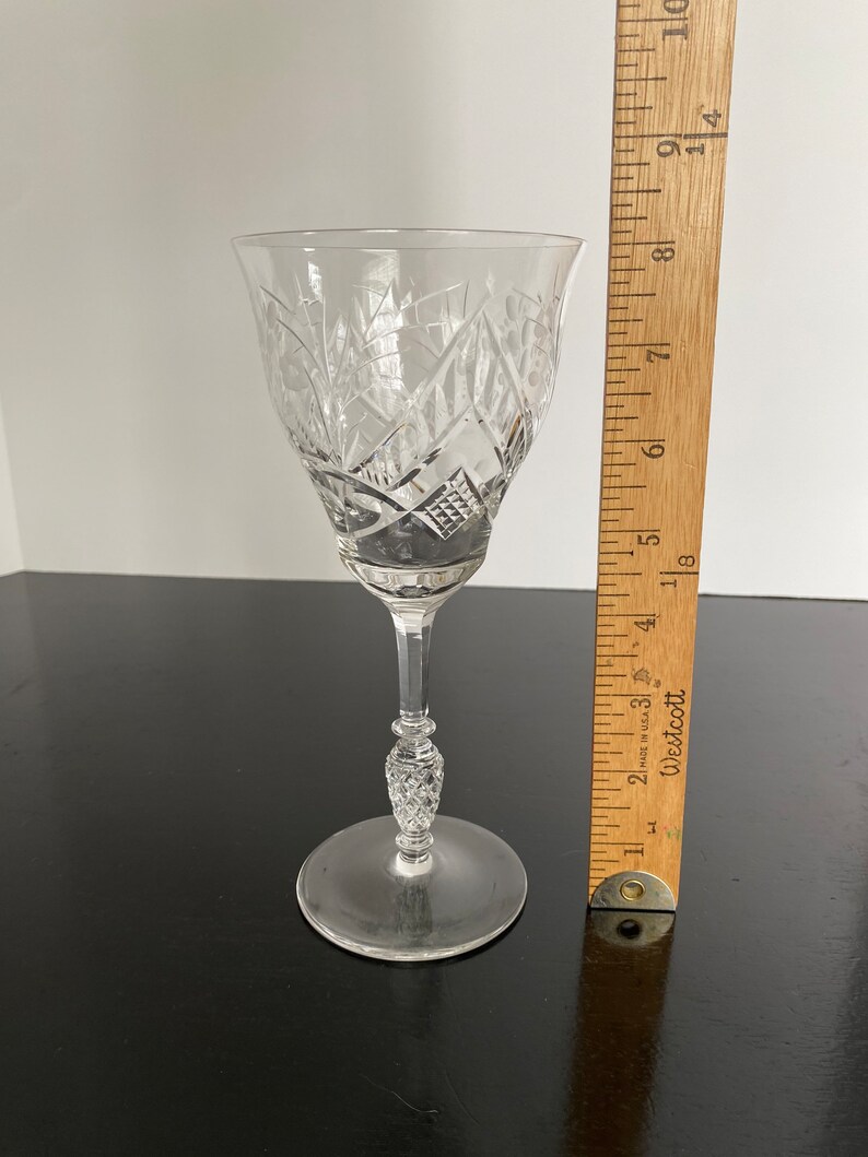 Four Interlaken Wine Glasses / Water Goblets by Rocke Sharpe Etsy