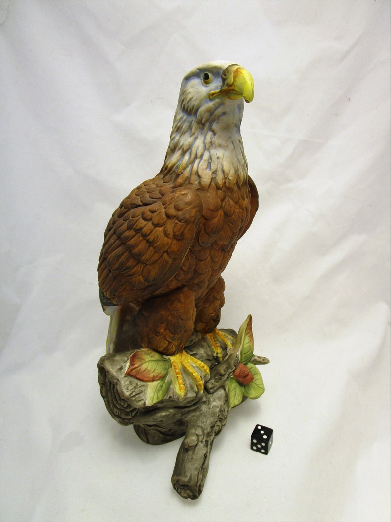 Large Bald Eagle Figurine Vintage Norleans Porcelain Bisque Etsy