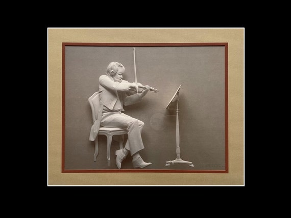 アートランプ　violinist The Violinist by Siegbert Reinhard, Color Lithograph, 1976, Print