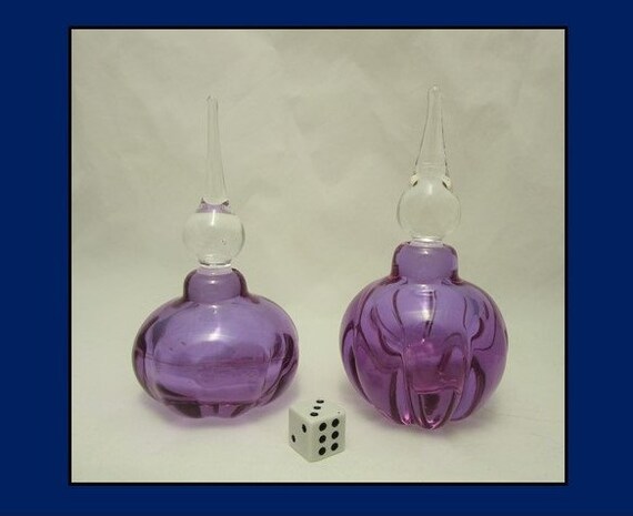 Two Art Glass Perfume Bottles Vandermark Art Glass perfume bottle