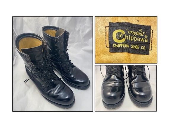 high gloss combat boots
