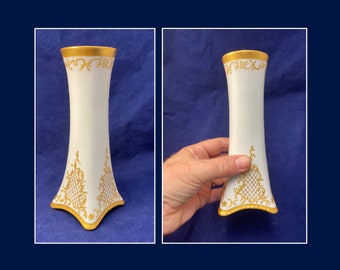Heinrich Selb Bavaria Vase: Handbemaltes Porzellan mit Goldverzierung