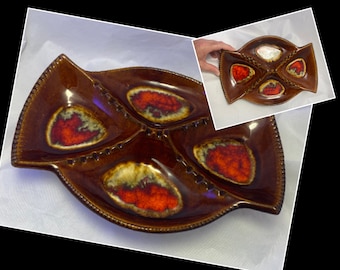 Mid Century Modern Party-Size Lava Ashtray, California Original USA Pottery