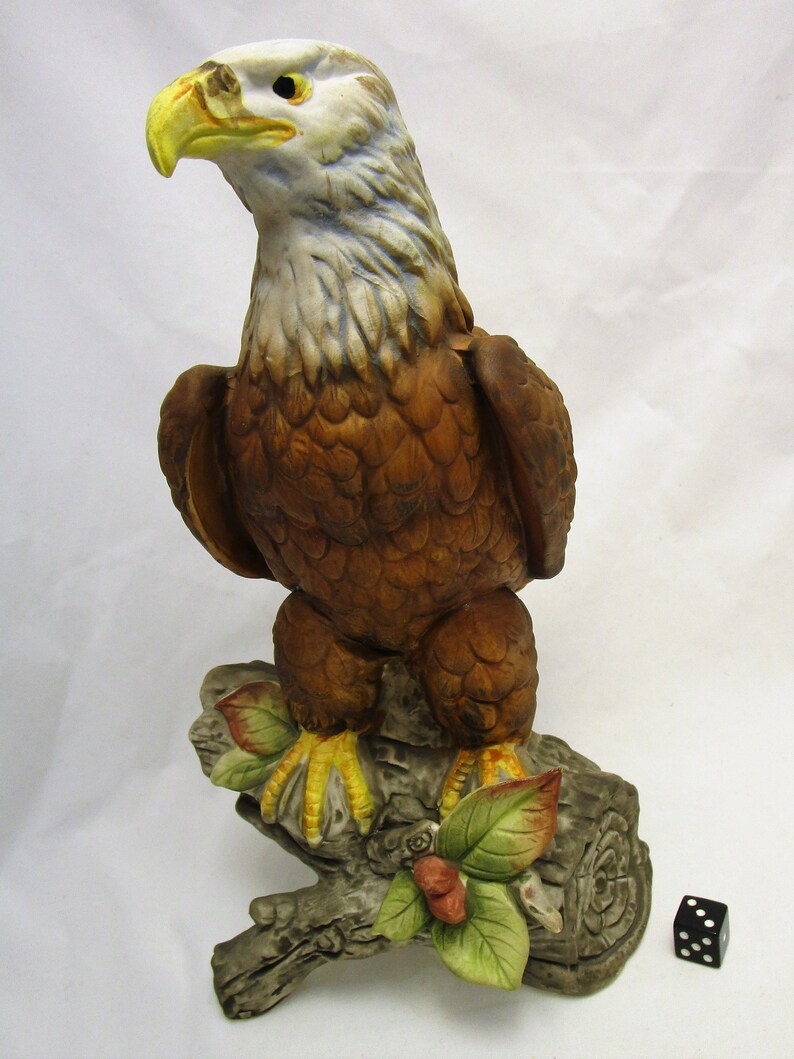 Large Bald Eagle Figurine Vintage Norleans Porcelain Bisque Etsy