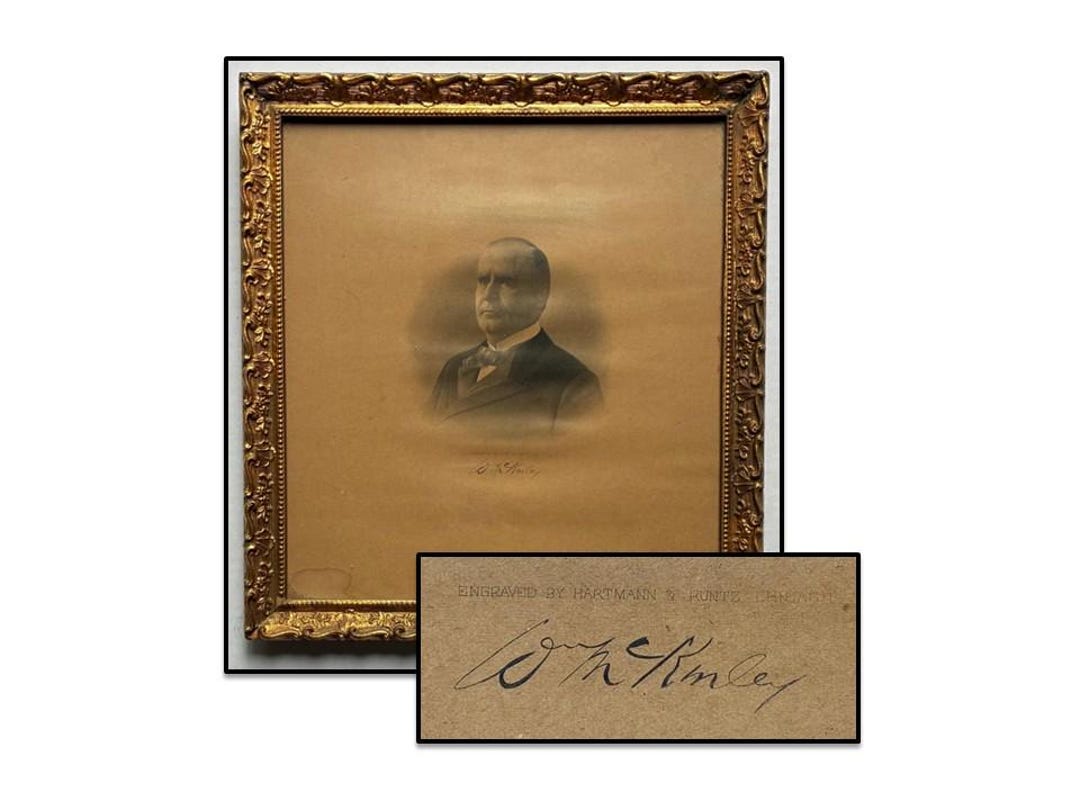 Original President William Mckinley Signed Portrait, Print Portrait in ...