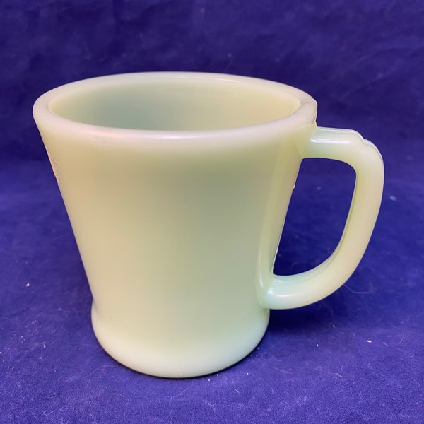 Vintage Jadeite Fire King Mug, D Handle, Classic Mid Century Design