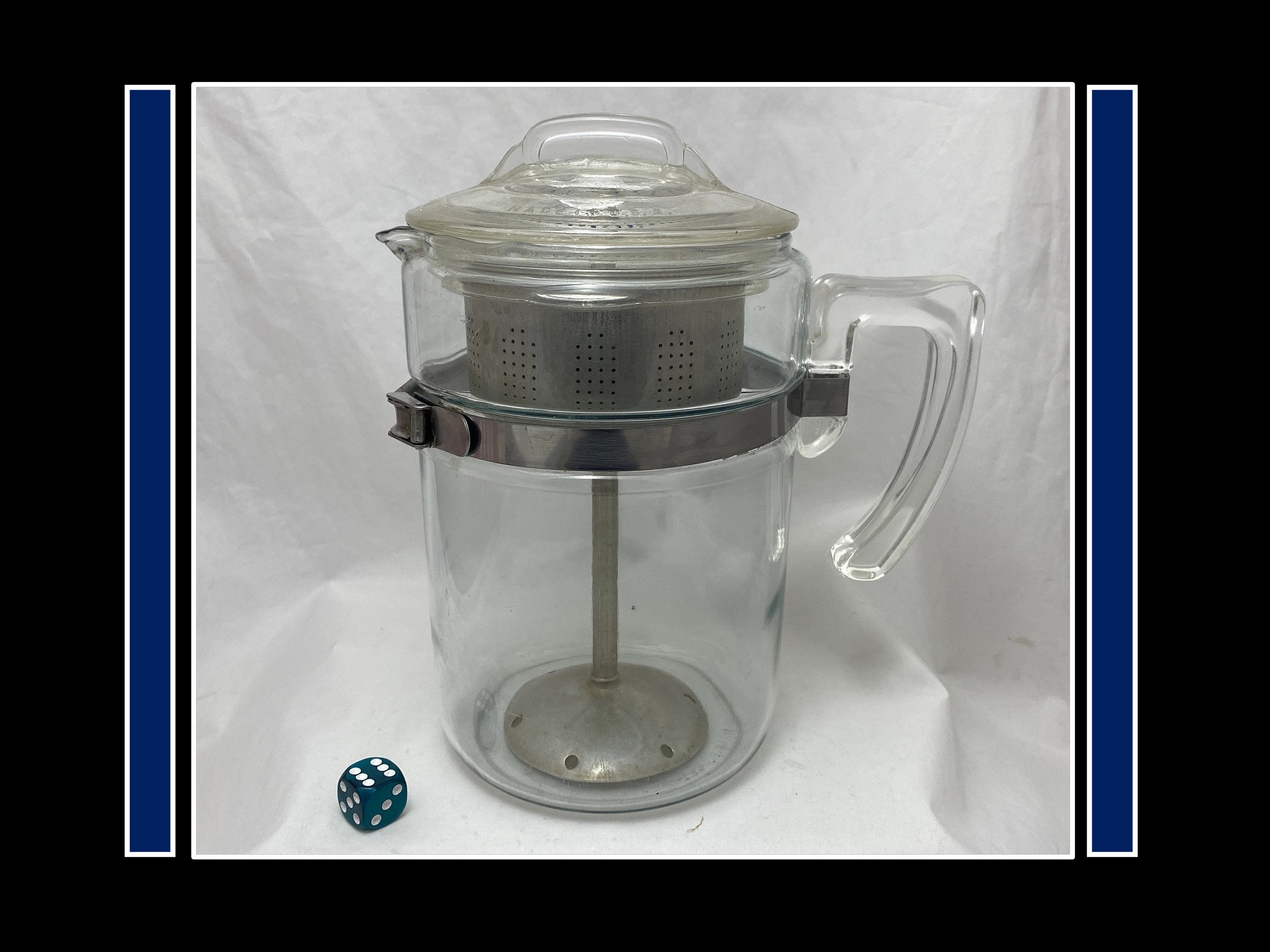 Vintage PYREX 6 Cup Glass Stove Top Percolator Coffee Pot 7829 H No Lid