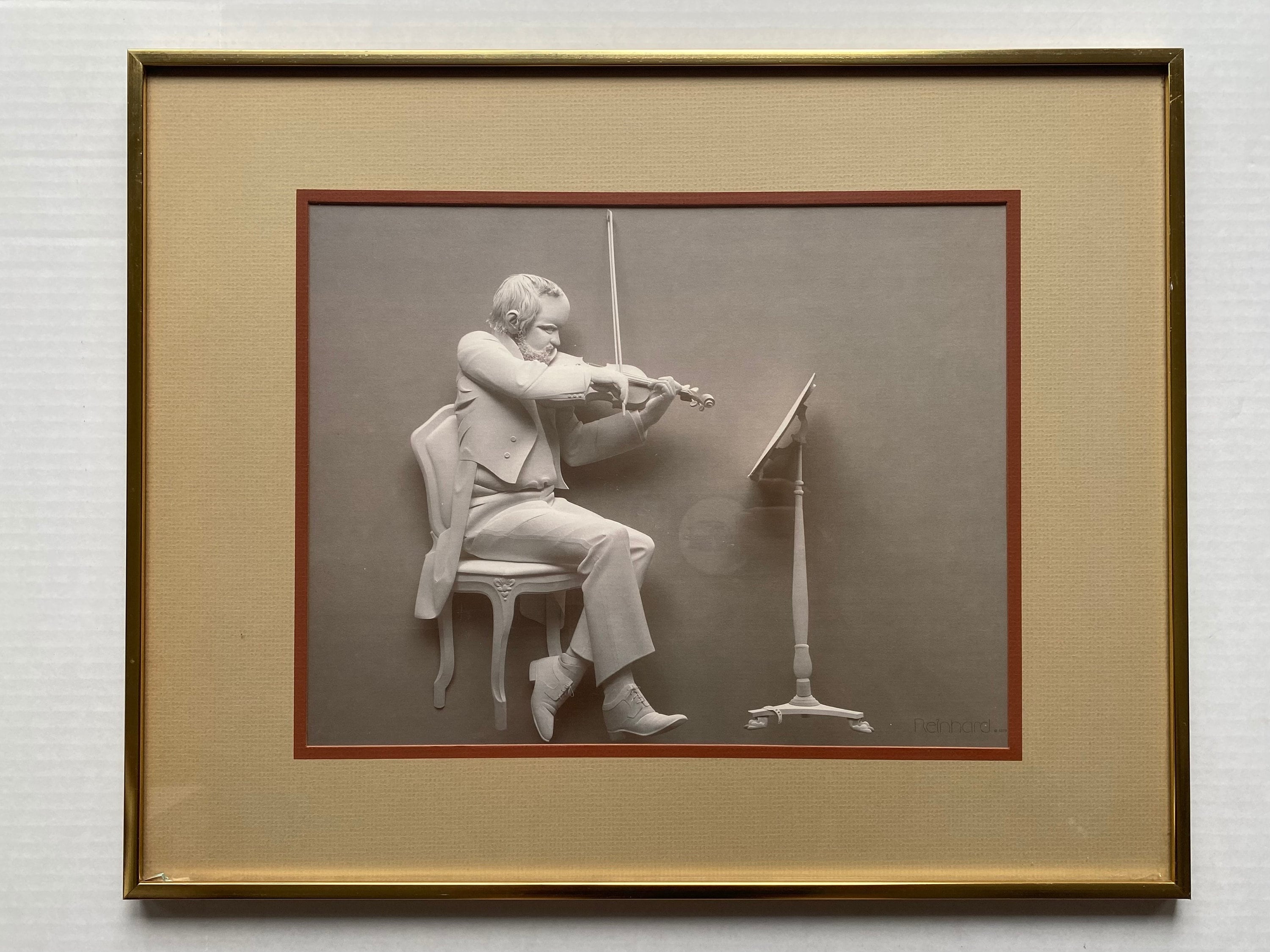 The Violinist by Siegbert Reinhard, Color Lithograph, 1976, Print