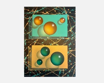 Randy Dunham Original Painting, Acrylic on Canvas, 24 x 18 Surrealist Splatter Art, 2007