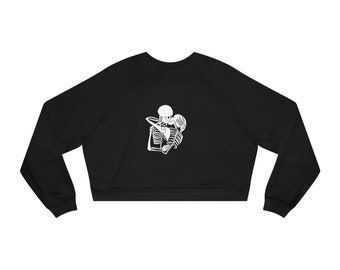 レディース クロップド フリース プルオーバー