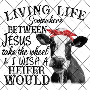 PRINTED - Waterslide Decal, Heifer Waterslide for Tumblers, Funny Waterslides, White Waterslides, Waterslide Decals for Tumblers, Popular
