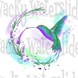 PRINTED - Hummingbird Waterslide for Tumbler, Hummingbird Waterslide, Watercolor, Hummingbird floral, Popular Waterslides, White Waterslide