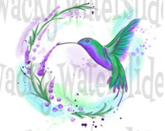 PRINTED - Hummingbird Waterslide for Tumbler, Hummingbird Waterslide, Watercolor, Hummingbird floral, Popular Waterslides, White Waterslide