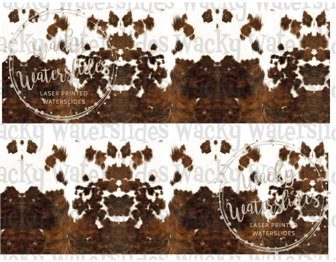 PRINTED WHITE Cow Hide Waterslide for Tumblers, Water Slide, Cow