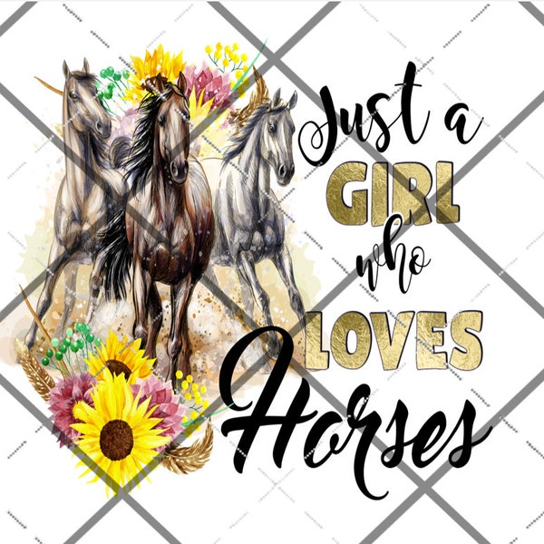 PRINTED - Just a Girl Who Loves Horses Waterslide Decal, Tumbler Waterslide, White Waterslides for Dark Tumblers, Horse, Popular, Easy, Barn