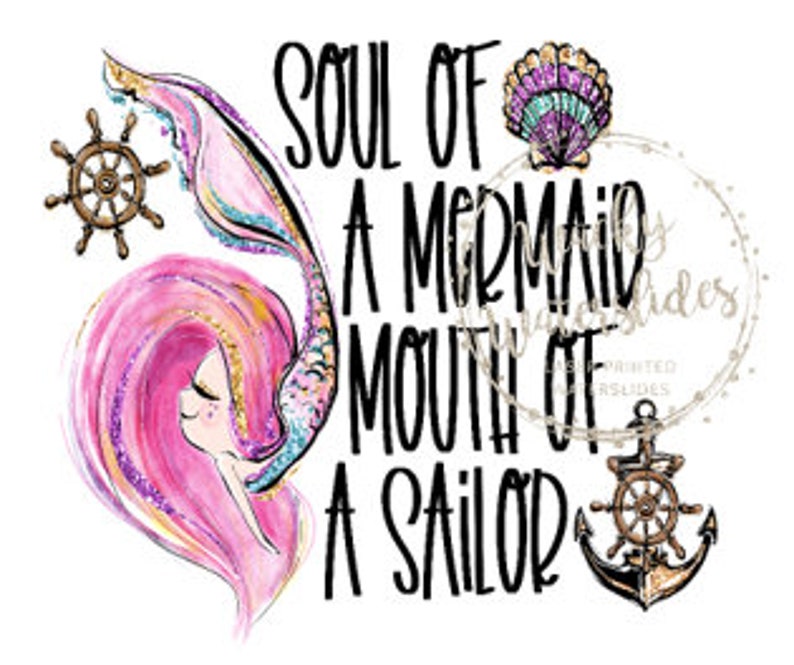 PRINTED CLEAR Waterslide Decal Soul of a Mermaid Waterslide Etsy