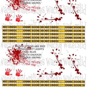 PRINTED CLEAR Crime Scene Waterslide for Tumblers, Crime Show Waterslide, Tumbler Decal, Crime Scene Decals, Popular Decal, Mug Waterslides