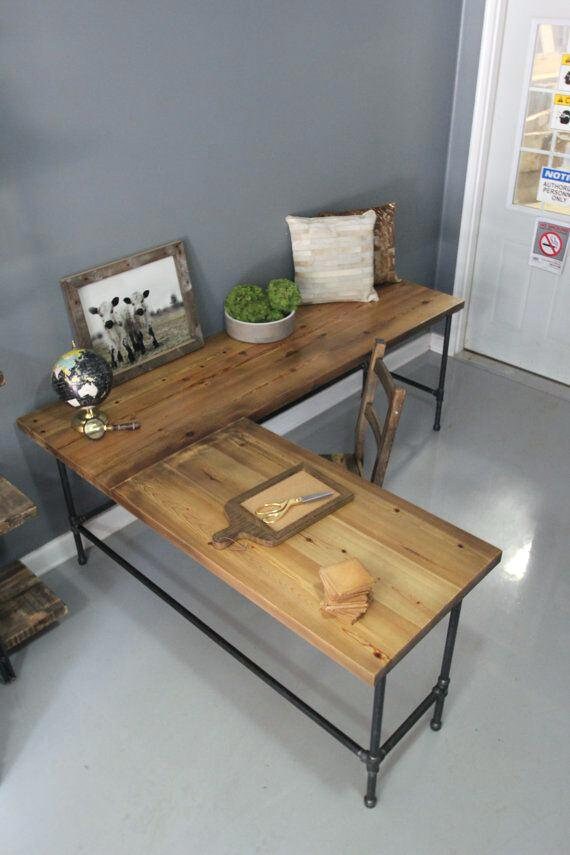 L Shaped Desk 60 X 60 Industrial Etsy