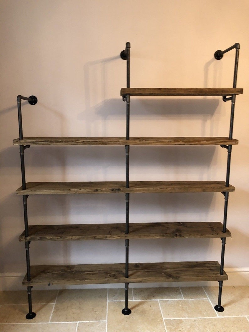 5 Shelve bookcase iron pipe TV Stand Storage shelve wall unit Etsy