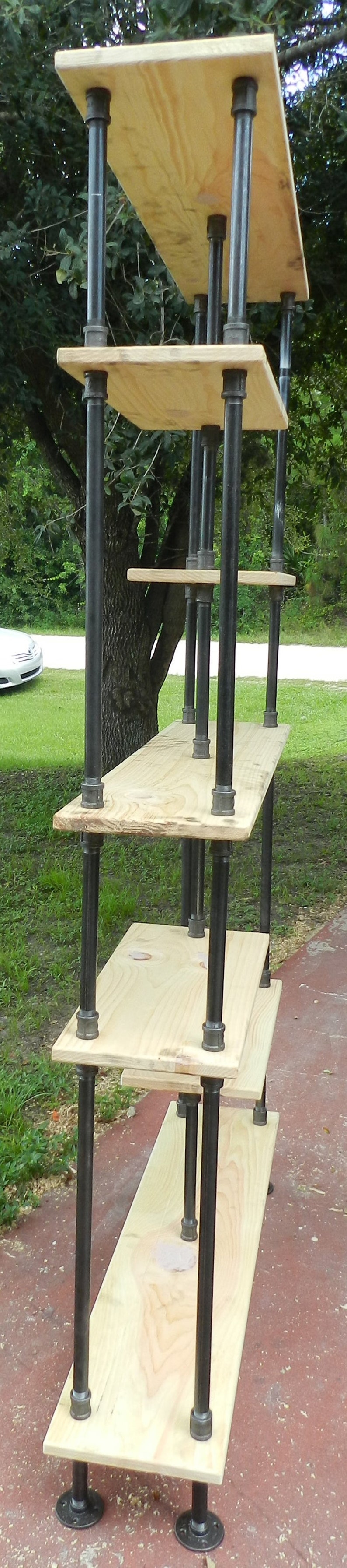 7 Tiers Shelf Bookcase Iron Pipe Shelve Pipe TV Stand Modern Etsy