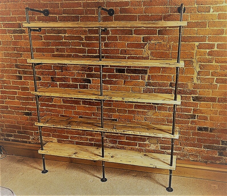 5 Shelf Bookcase Iron Pipe Shelve Pipe Shelves Industrial Pipe Etsy UK