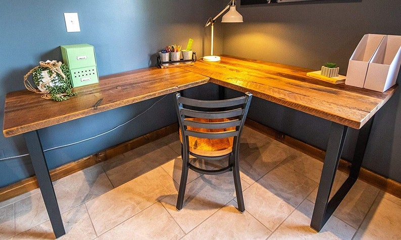 L-Shaped Desk 72'' x 72'' Industrial | Etsy