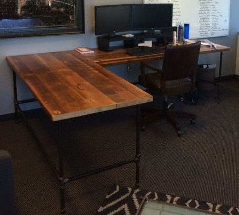 Lshaped Desk 96'' X 96'' Industrial Etsy