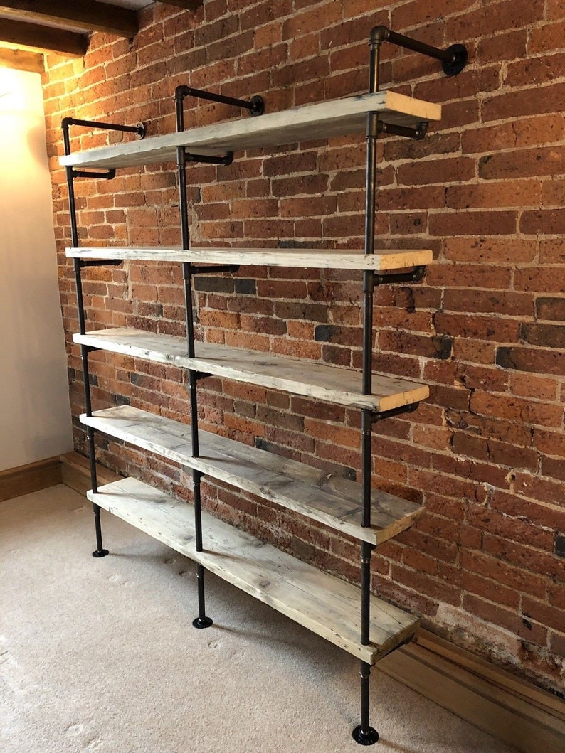 5 Shelf Bookcase Iron Pipe Shelve Pipe Shelves Industrial Pipe Etsy UK