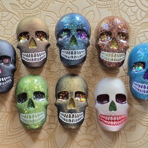 Handmade Skull Magnet, 2&quot;, Halloween, Spooky Decor, Office Decor, Dorm, Kitchen