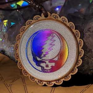 Grateful Dead Pendants, Sparkly, Rainbow, The Dead, Steal Your Face, Stealie, Necklace, Jewelry, Boho, Dancing Bear, Jerry Garcia, Deadhead
