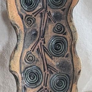 Vintage Studio Pottery Sculpture Signed D. Kavanagh Organic Modern Boho Wall Art