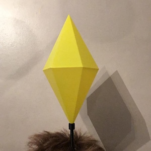 HUGE Sims LED Plumbob Headband / Life Size Light Up Mood Plum Bob Headwear / Sim Costume Hat / The Sims Cosplay / Halloween Comic Con Outfit Yellow