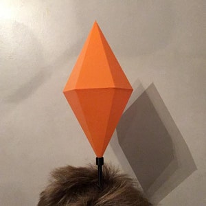 HUGE Sims LED Plumbob Headband / Life Size Light Up Mood Plum Bob Headwear / Sim Costume Hat / The Sims Cosplay / Halloween Comic Con Outfit Orange