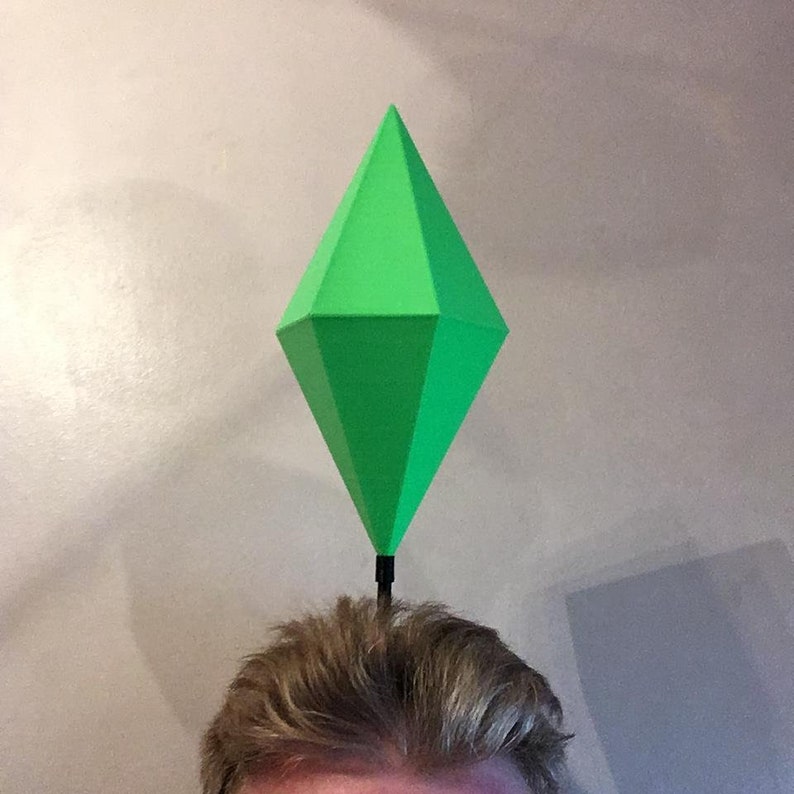 HUGE Sims LED Plumbob Headband / Life Size Light Up Mood Plum Bob Headwear / Sim Costume Hat / The Sims Cosplay / Halloween Comic Con Outfit Green