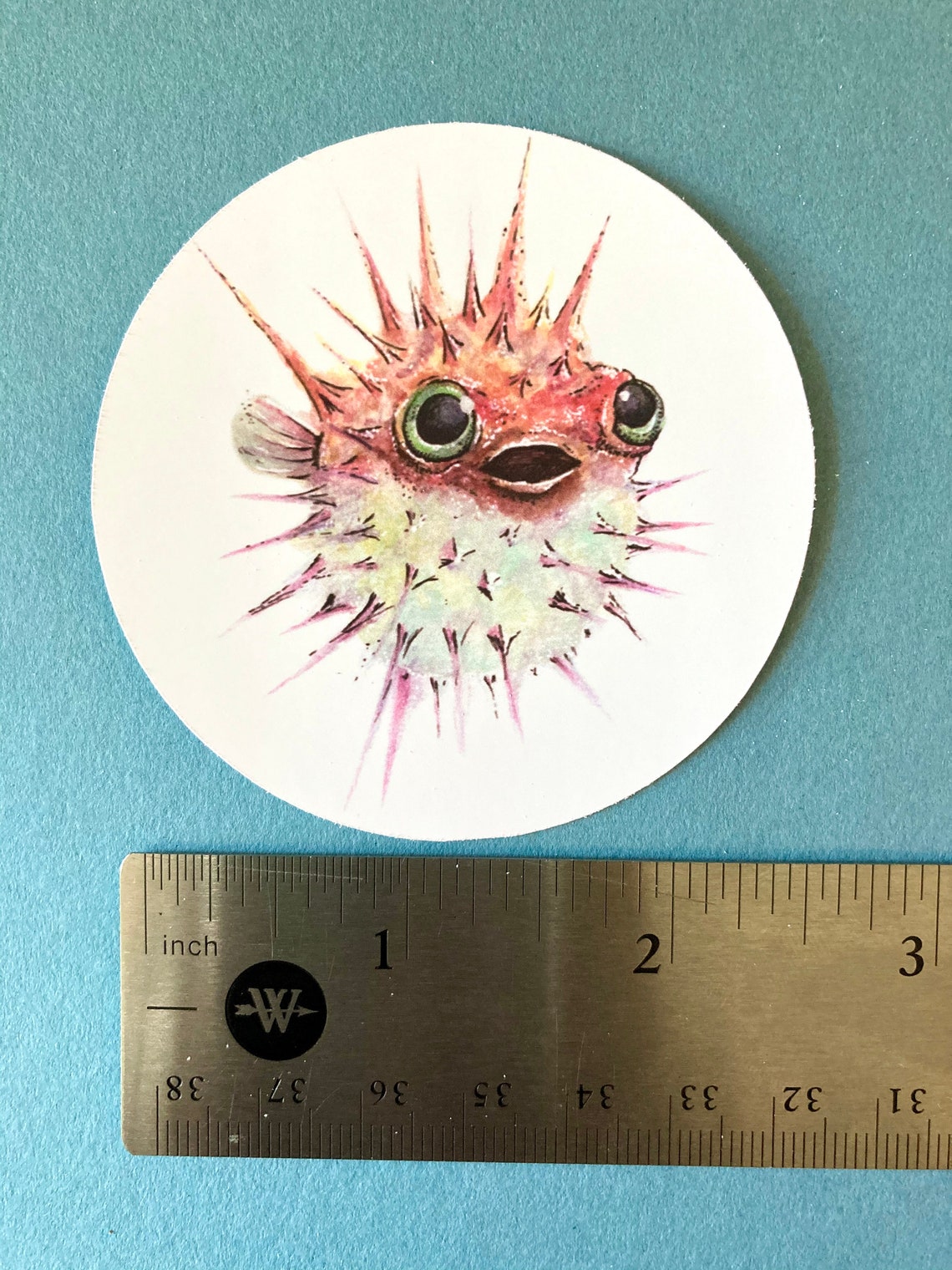 Puffer Fish Vinyl Sticker - 2.5-in in Size - Weatherproof Handmade ...