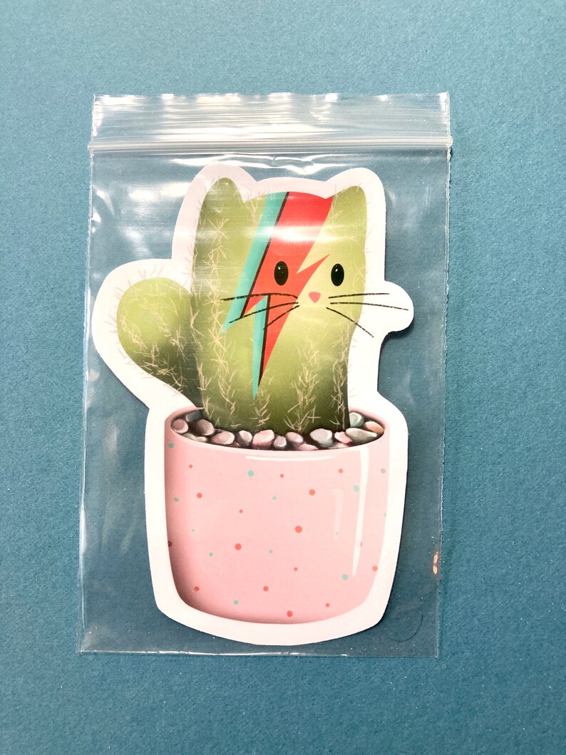 Stardust Cactus Vinyl Stickers Cute Nopal Cat Cactus Matte Etsy UK