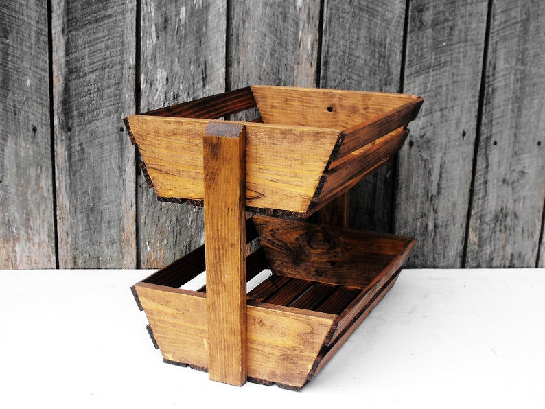 2Tier Fruit Stand Rustic Fruit Stand Produce Stand Etsy