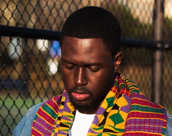 Kente/African Print Inspired Winter Scarf - Fringeless Kofi