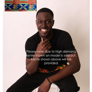 Mens Soft Kente / African Print T-Shirt - Black