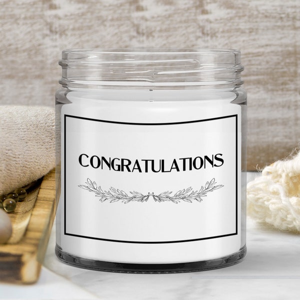 Congratulations gift candle, fancy doodle, special gift for celebrating any wins, gift for best student, first sale, new home, surviving