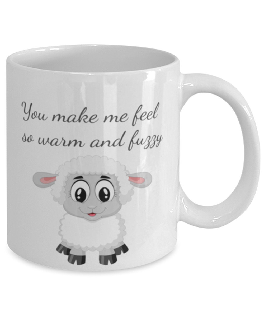 You Make Me Feel Warm And Fuzzy Cute Lamb Sweetheart Gift Etsy