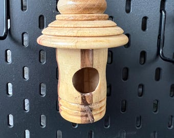Box Elder, Oak, and Cherry Handcrafted Wooden Hummingbird House by Artist Face