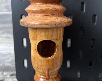 Cherry and South African Pine Handcrafted Wooden Hummingbird House by Artist Face