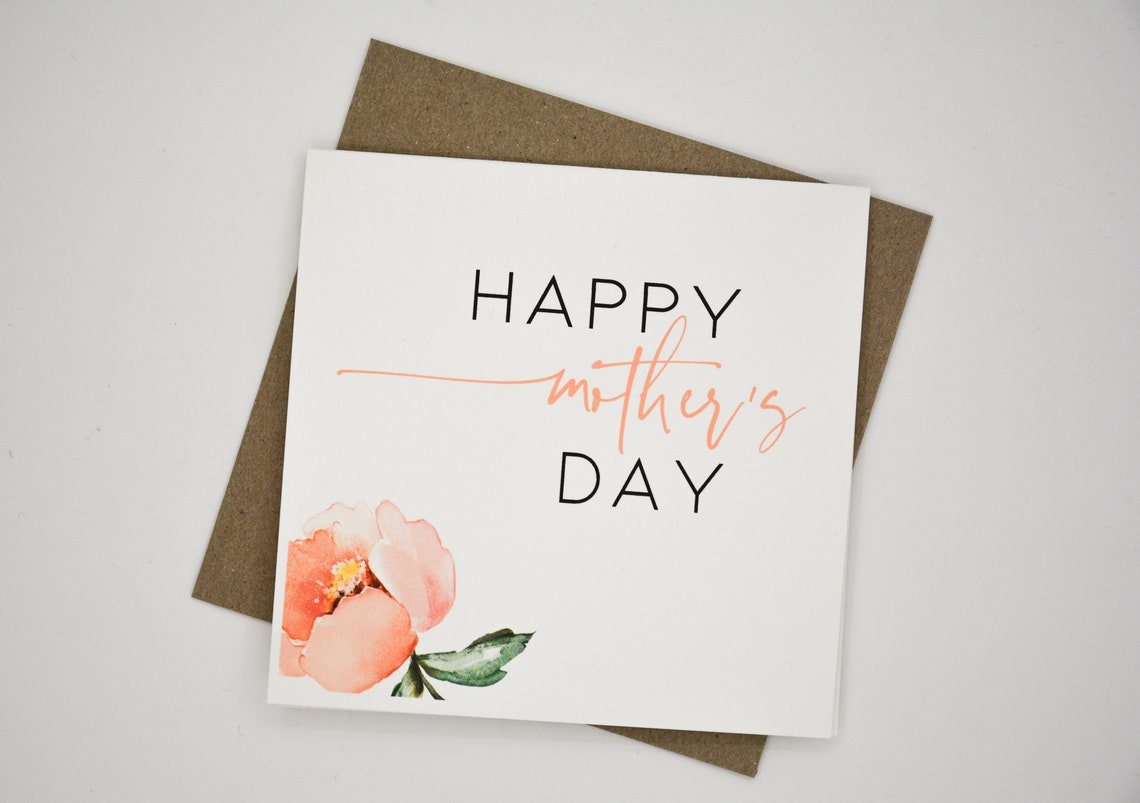 Mother's Day card & envelope. 12.5 x 12.5cm square card