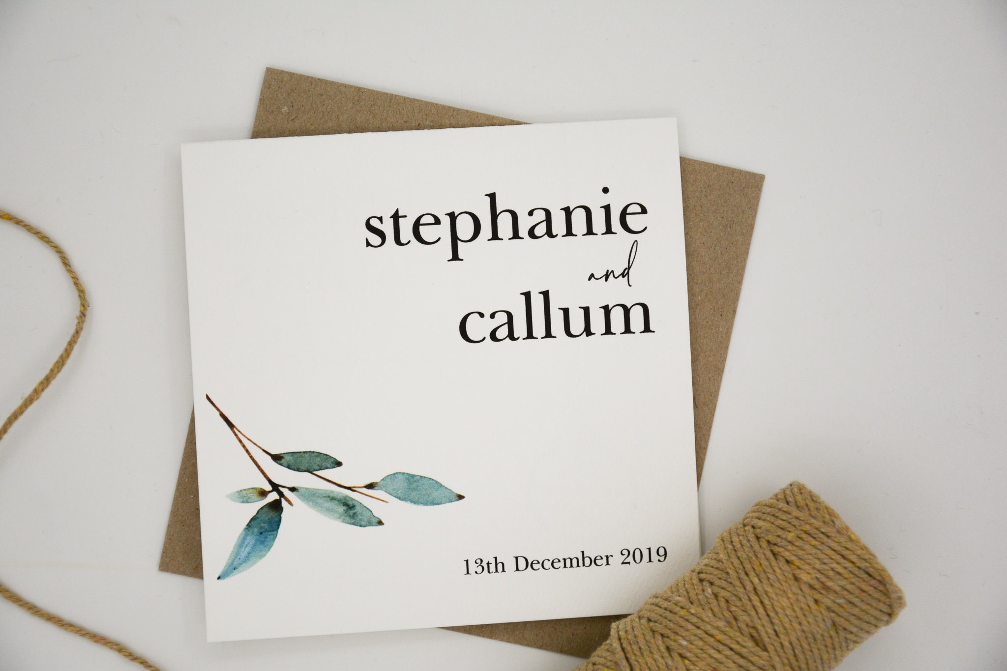 Personalised wedding card & envelope. 12.5 x 12.5cm square Etsy