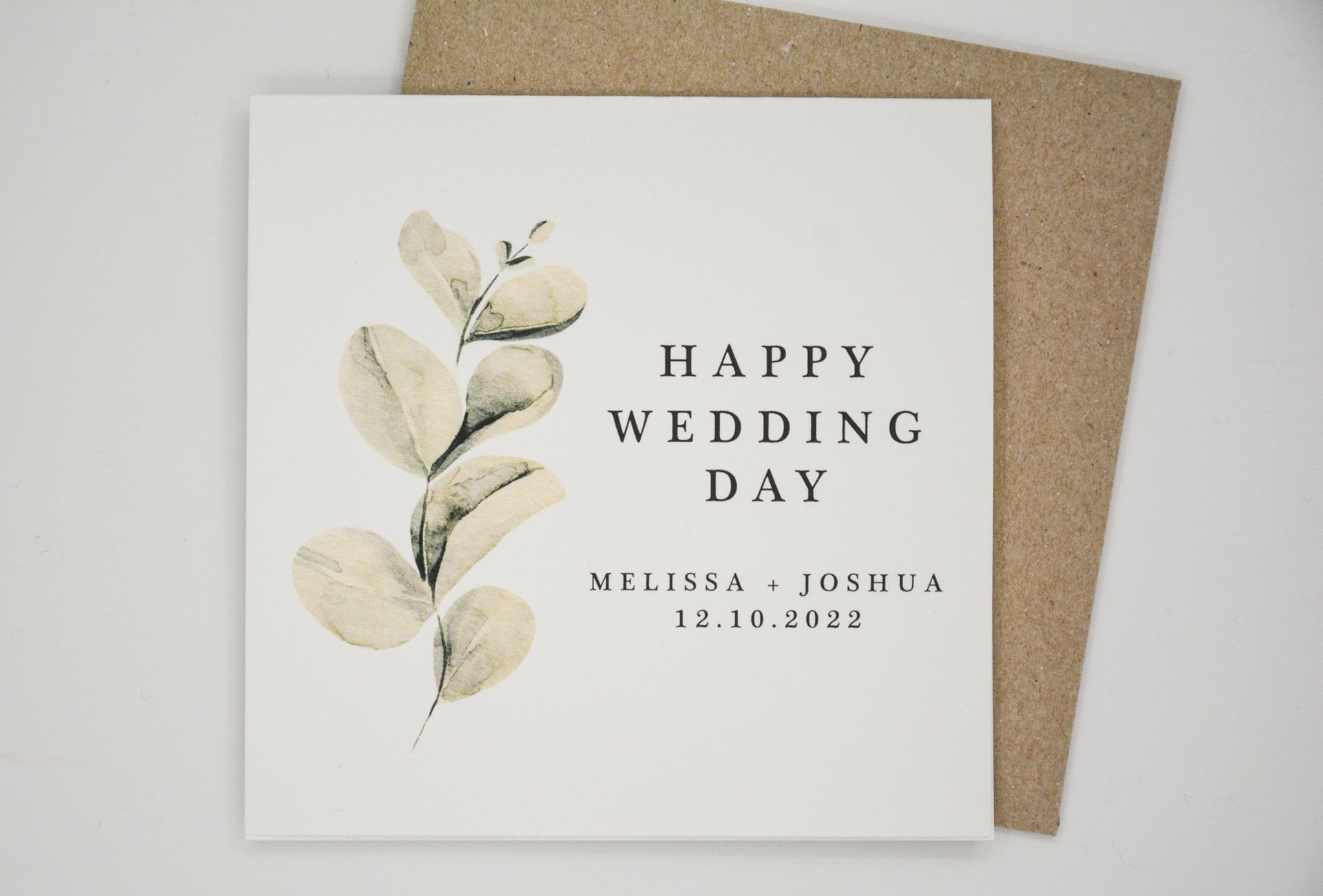 Personalised Wedding Card & Envelope. 12.5cm Square Card. Etsy Australia