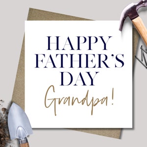 Customised Happy Father's day card. Grandpa. Stepfather card. 12.5 x 12.5cm square card. Personalised Grandparent card.